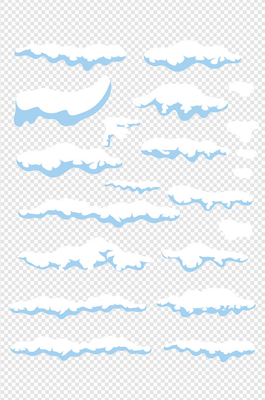 白色雪堆装饰图案立冬节气手绘卡通免扣元素