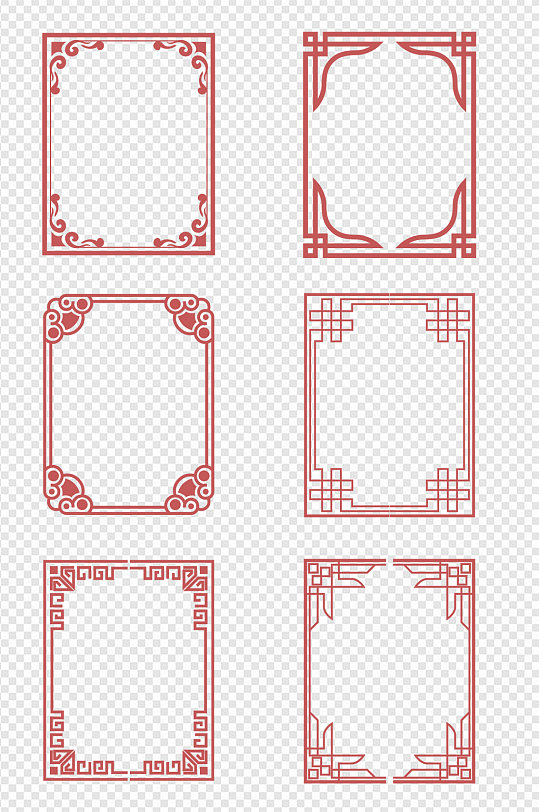 中国风古典雕刻文化墙边框文本框免扣元素