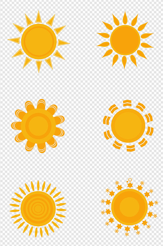 多款太阳花纹样素材免扣元素