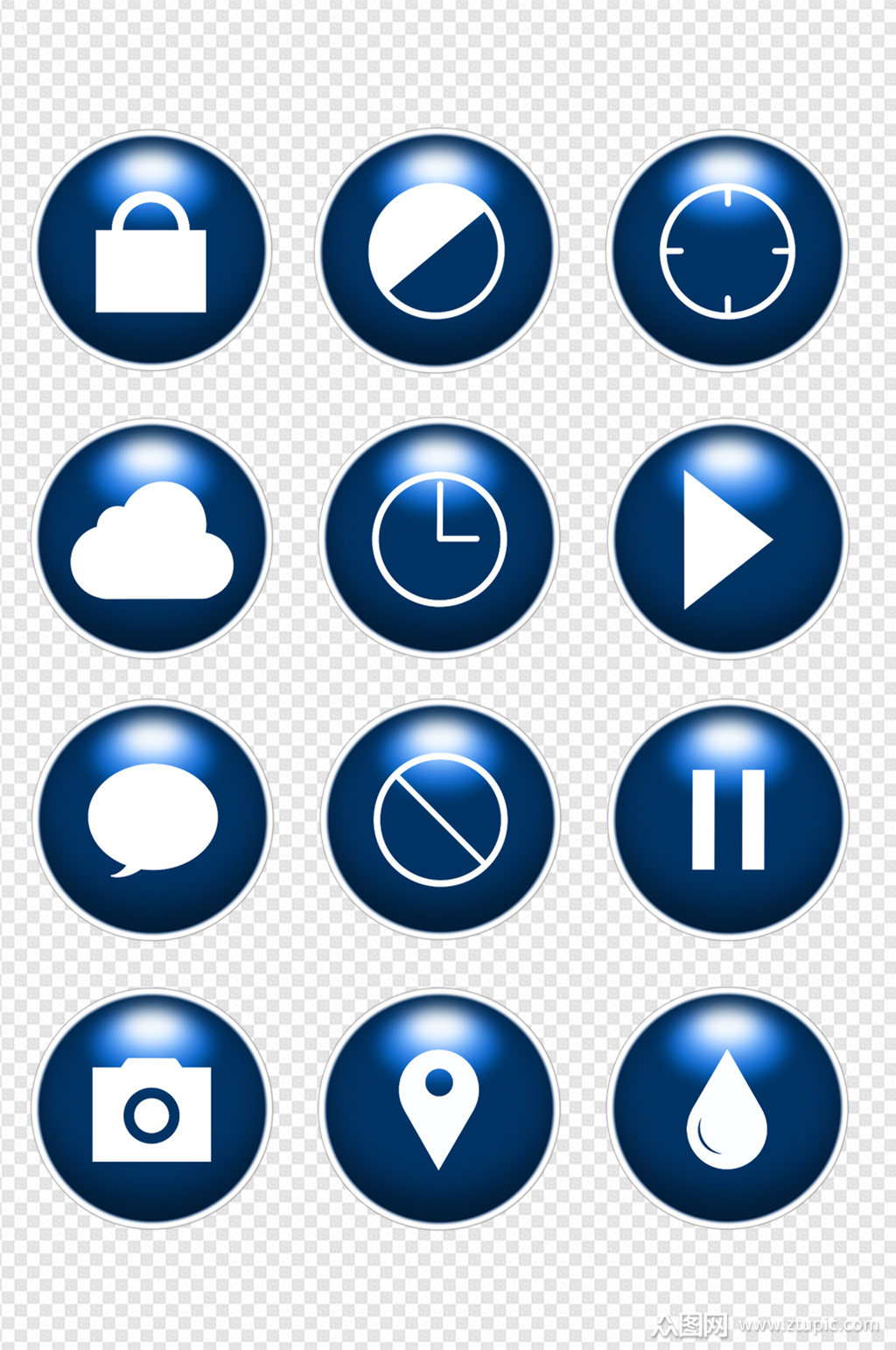 科技圆形按钮标识图标免扣元素素材