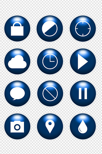 科技圆形按钮标识图标免扣元素