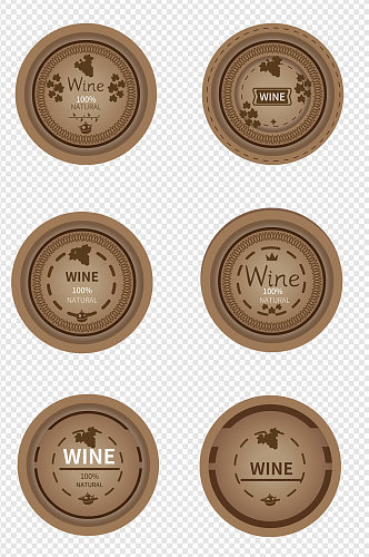 复古红酒葡萄酒标签设计元素免扣元素
