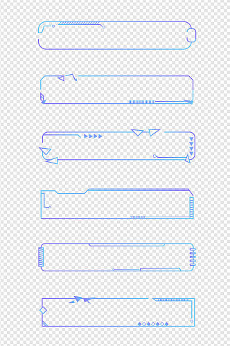 蓝紫色渐变商务边框科技线条免扣元素