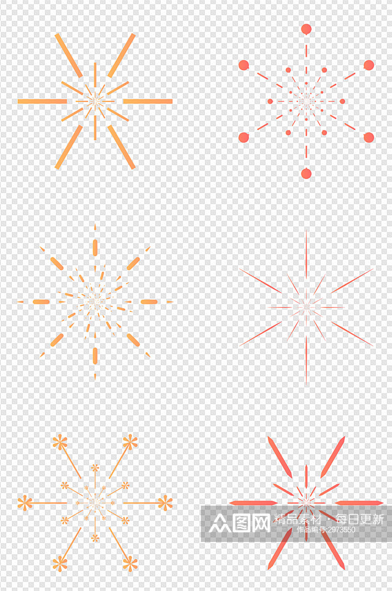 烟花礼花烟火绽放效果节日装饰图案免扣元素素材