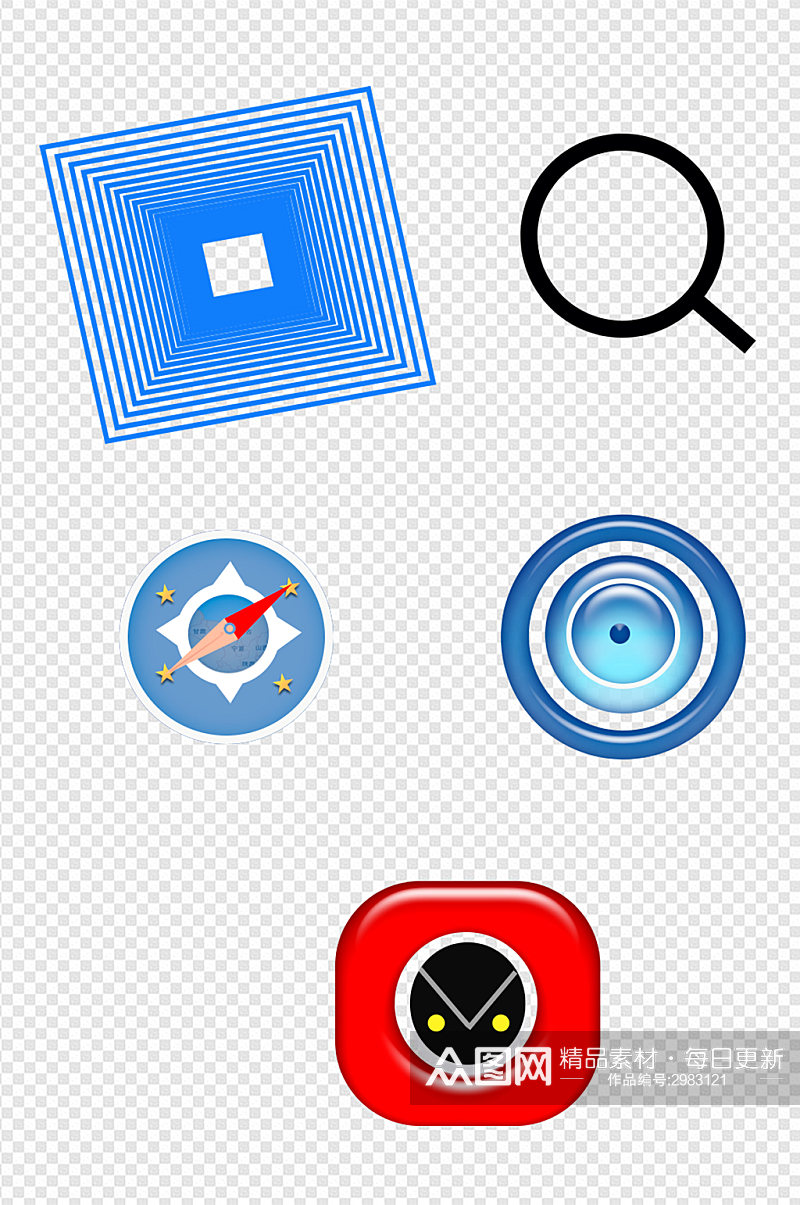 线框小图标设计元素免扣元素素材