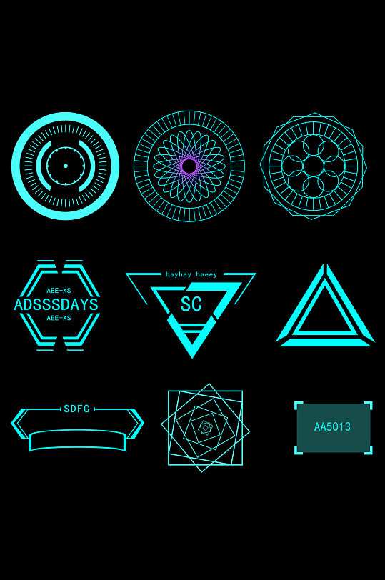 科技感数据元素设计免扣元素