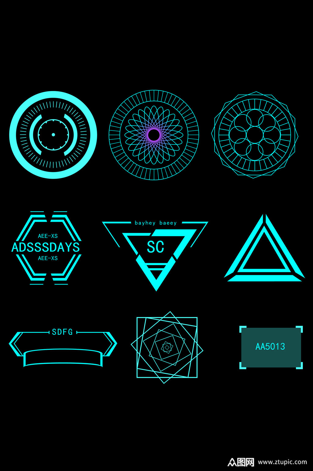 科技感数据元素设计免扣元素素材