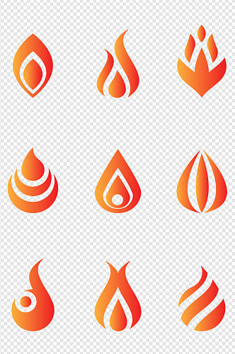 抽象火焰火苗红色火堆图标免扣元素