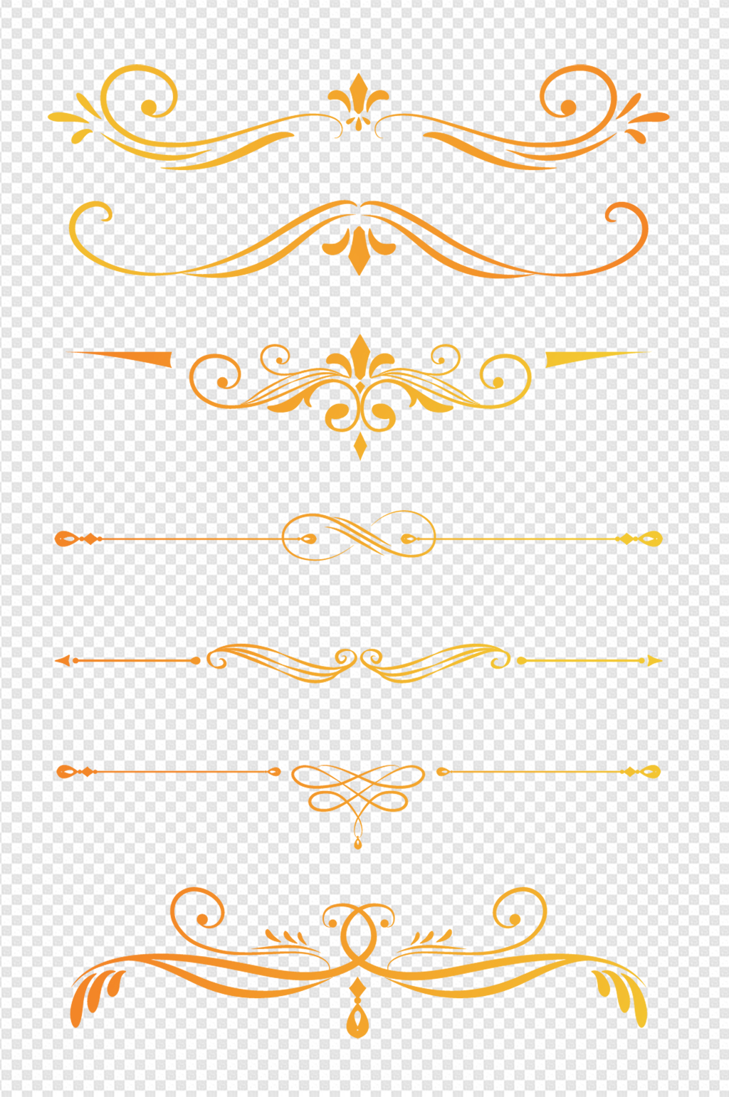 欧式花纹边框分割线装饰花边线条免扣元素素材