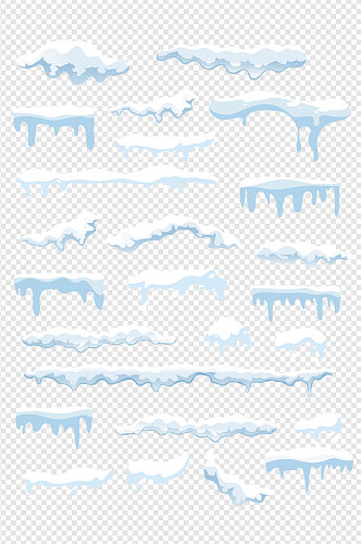 白色雪堆装饰图案立冬节气手绘免扣元素