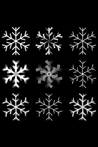 雪花图标圣诞节装饰元素冬季天气免扣元素