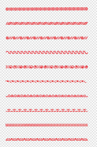 几何图形古典中式花边文本分割线免扣元素