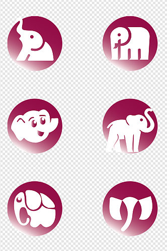 大象动物标志装饰元素免扣元素