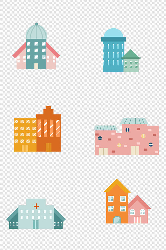 卡通城市高楼图片-卡通城市高楼素材下载-众图网