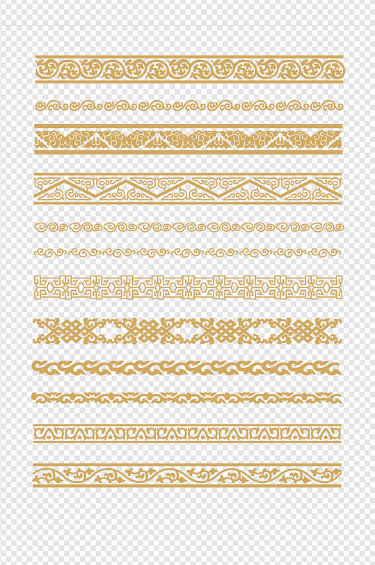 宫廷边框古典镂空图案传统贴边花纹免扣元素