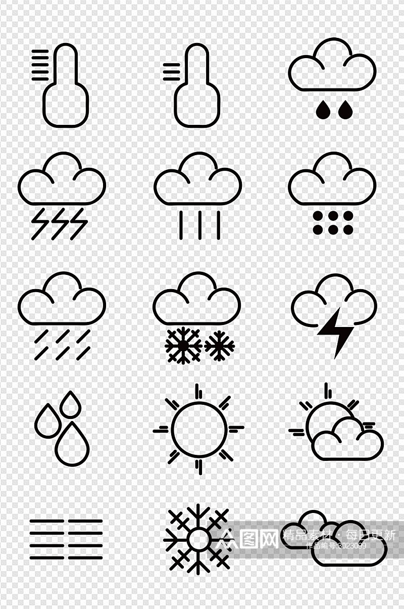简约天气图标设计免扣元素素材
