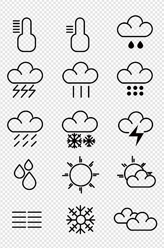 简约天气图标设计免扣元素