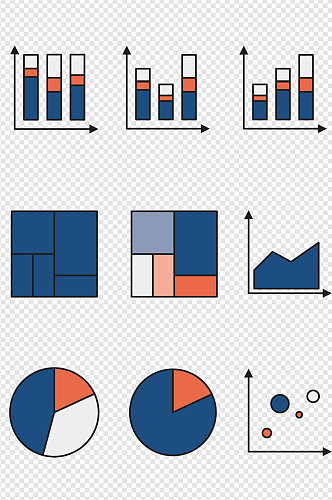 简约商务可视化办公数据显示图标免扣元素
