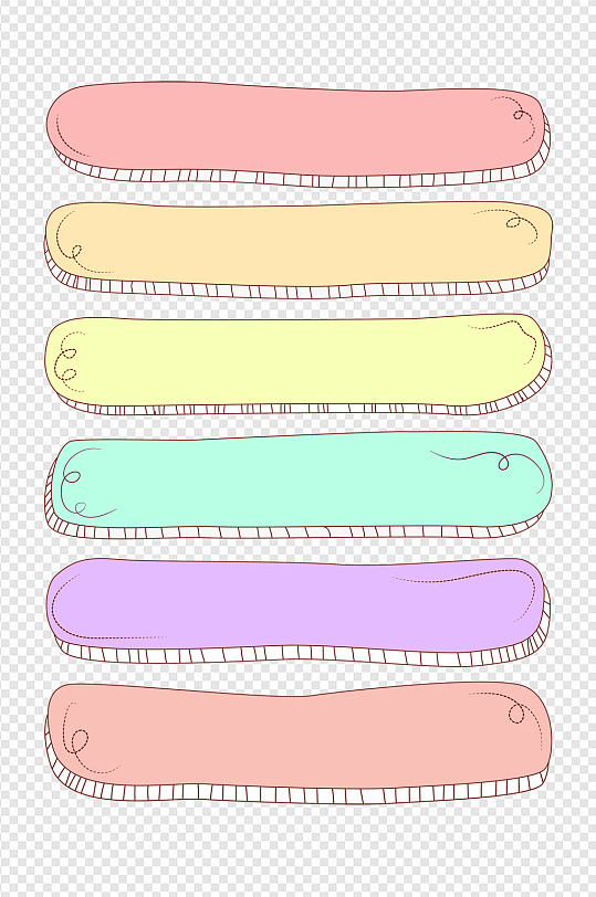 标题边框手绘微立体文本框装饰边框免扣元素