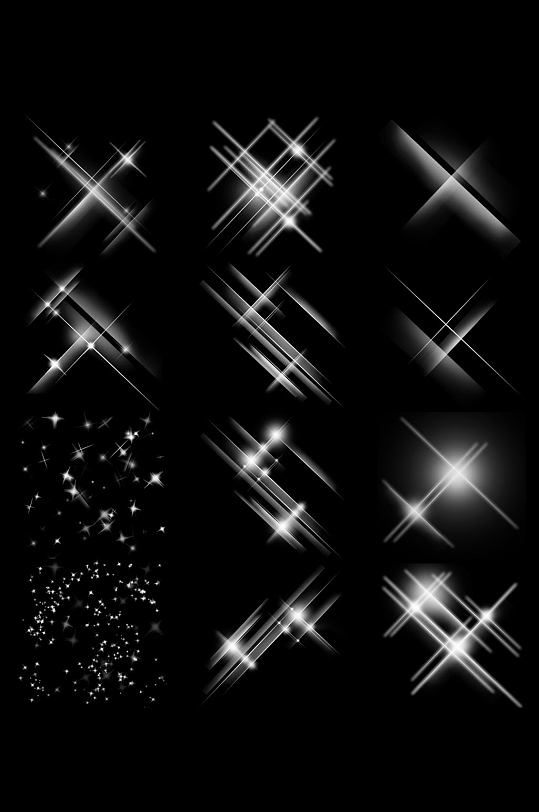 闪闪发光的星星星光光效免扣元素