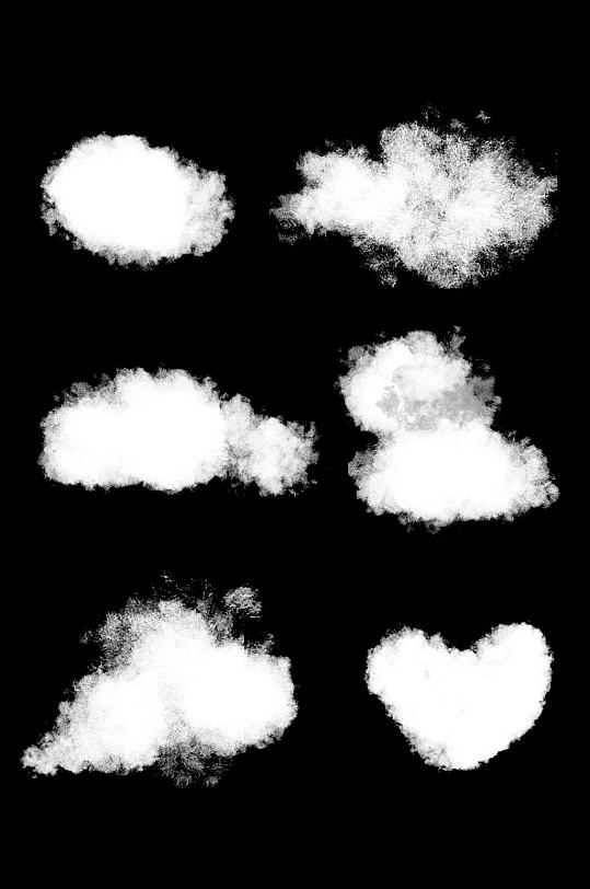 各式云彩爱心云朵白云漂浮元素云彩免扣元素