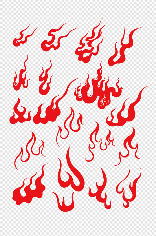 古典传统纹样中国火纹免扣元素