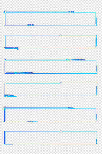 蓝色边框渐变标题框商务大数据边框免扣元素