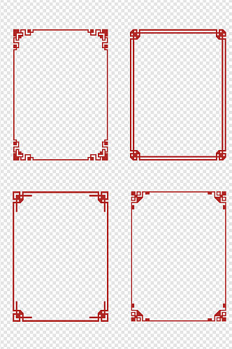 中国风复古边框花纹元素设计免扣元素
