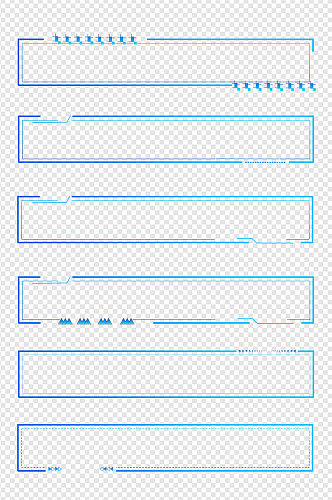 蓝色边框渐变标题框商务大数据边框免扣元素