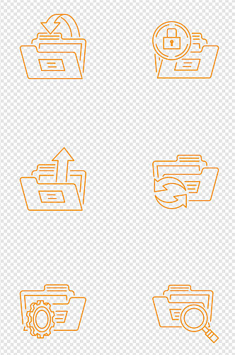 文件夹存入文件锁定文件简约图标免扣元素