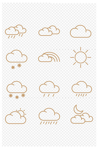 天气气象图标免扣元素