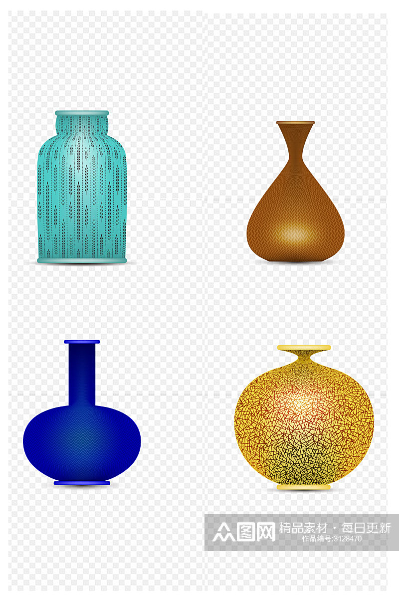 陶瓷玻璃艺术文艺花瓶免扣元素素材