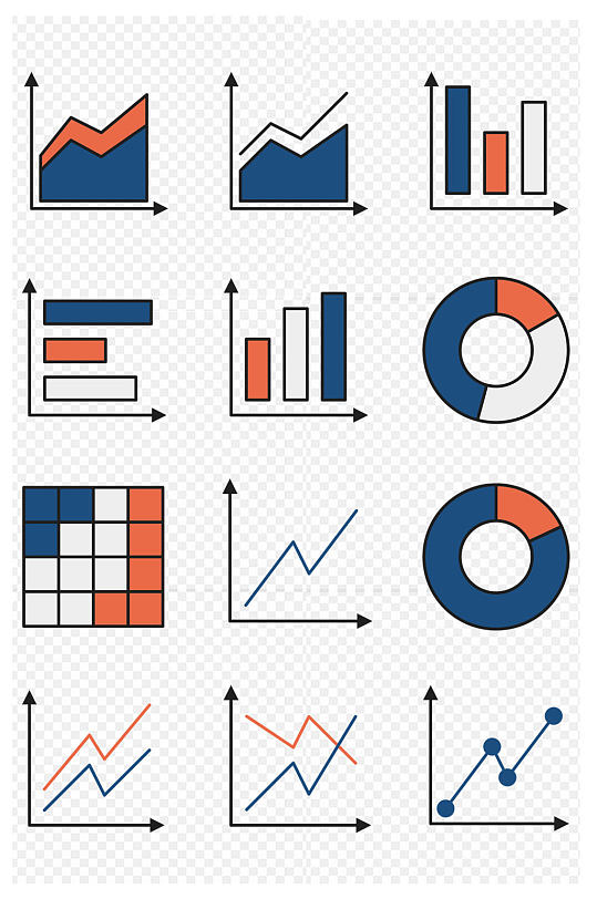 ppt办公数据分析图标免扣元素