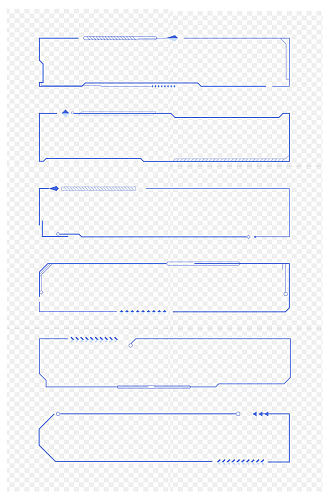 商务办公简约蓝色线条边框科技边框免扣元素