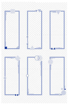 简约线条几何装饰边框文本框内容框免扣元素