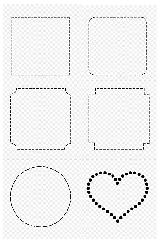 线条形状虚线框装饰边框纹路免扣元素