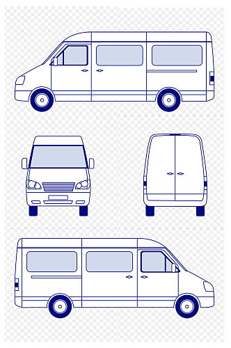 简约手绘汽车货车轿车线稿线条轮廓免扣元素