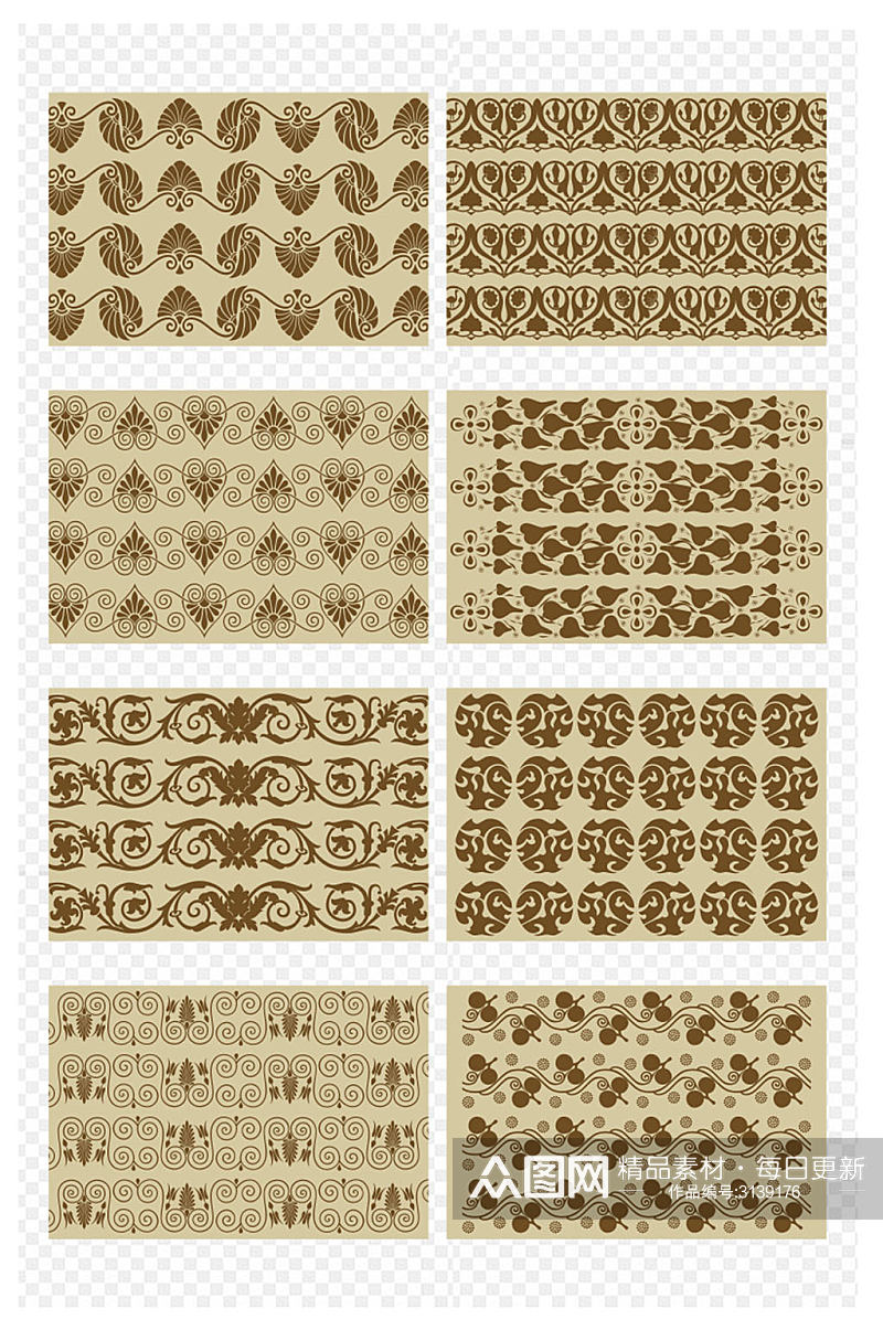浪花纹海水纹中国古典复古底纹免扣元素素材