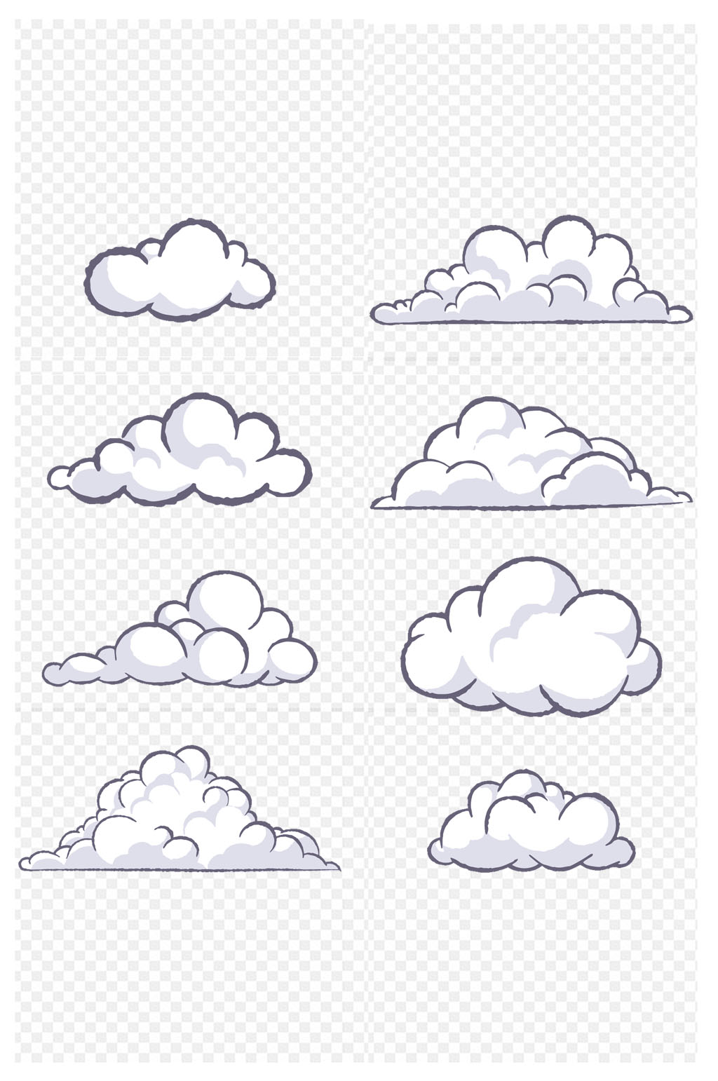 可爱清新卡通云朵图案免扣元素