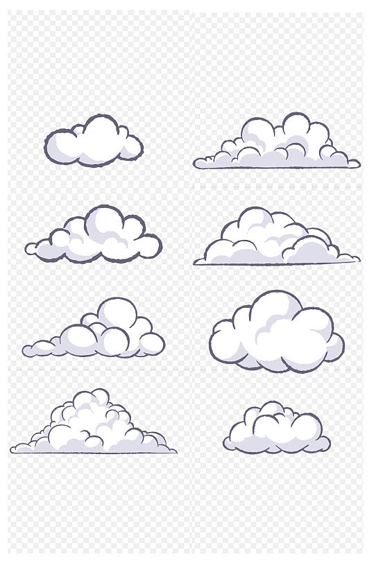 可爱清新卡通云朵图案免扣元素