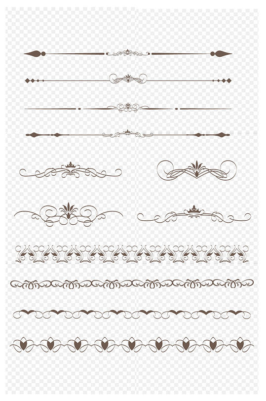 创意复古花纹合集欧式边框分割线免扣元素