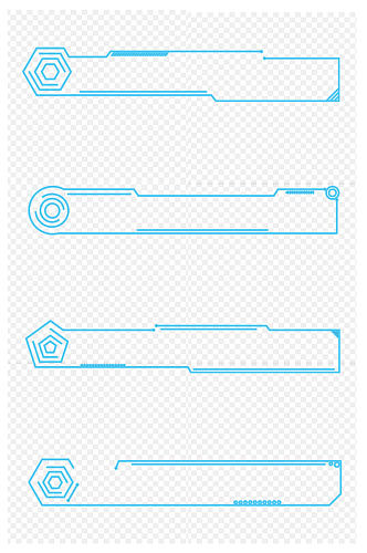 手绘科技感边框素材免扣元素