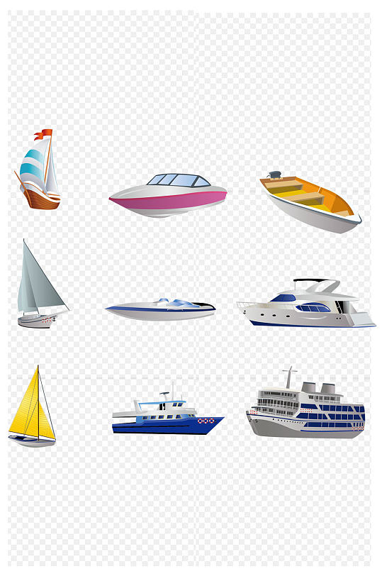 海上交通工具比赛船游客免扣元素