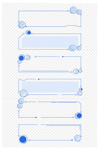 商务办公蓝色简约线条标题框文本框免扣元素