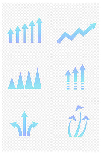 商务办公蓝紫色方向箭头上升箭头免扣元素