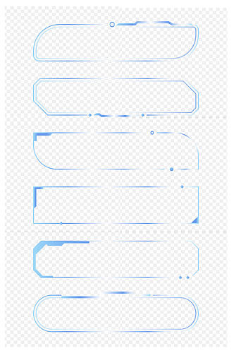 商务风蓝色几何渐变线条装饰边框科免扣元素