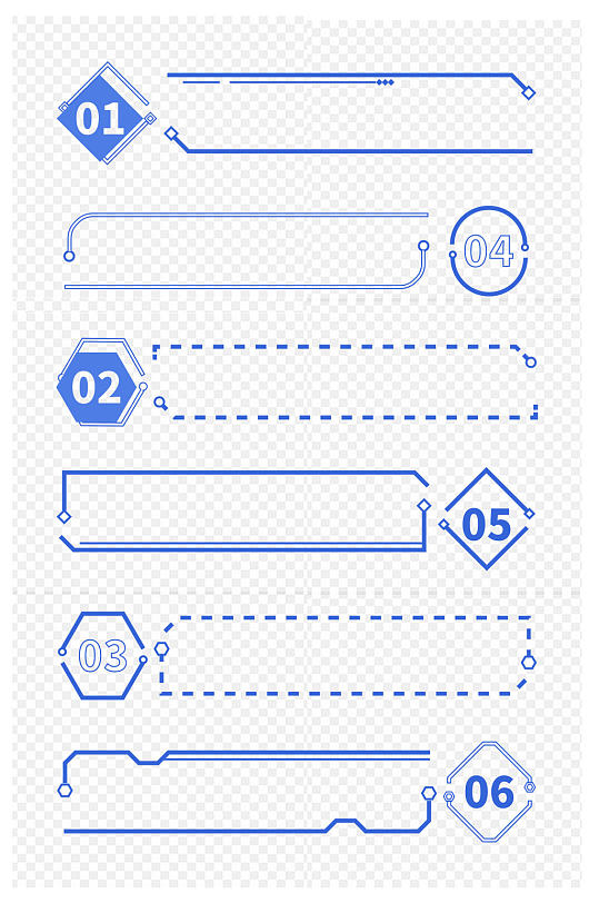 商务边框几何线条装饰标题框文本框免扣元素
