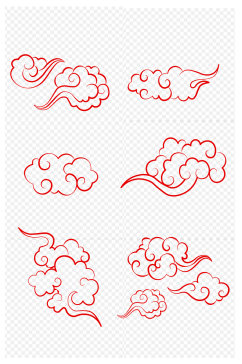中国风古典祥云纹中式云纹花纹装饰免扣元素