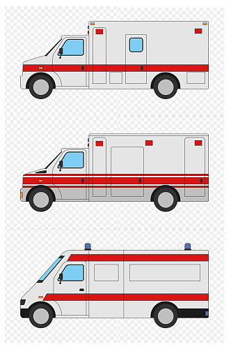创意卡通医院医疗110救护车插画免扣元素