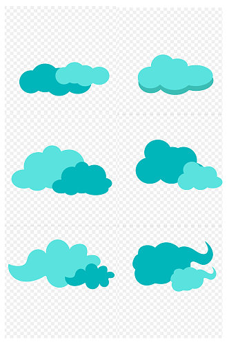 卡通云包云彩云朵素材免扣元素